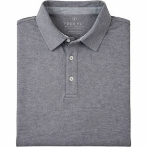Free Fly Short Sleeve Polo Shirt Large Heather Gray